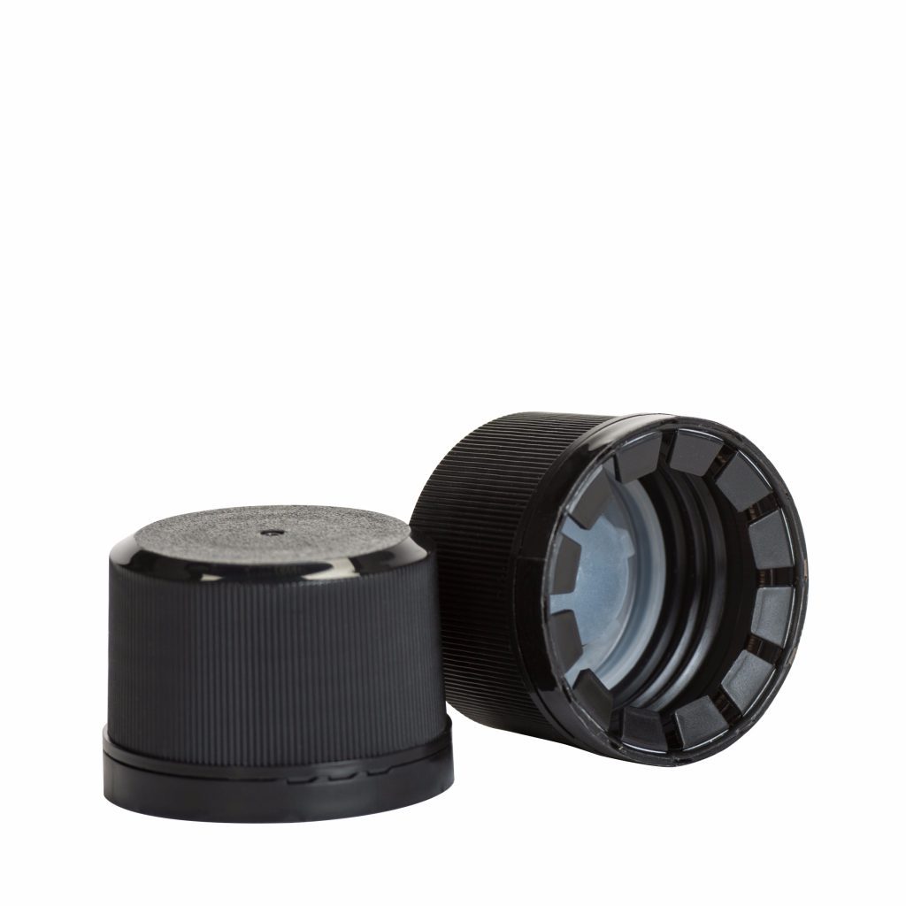 33360 Tamper Evident Screw Cap, Black Waterloo Container