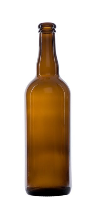 750ml Amber colored beer bottle