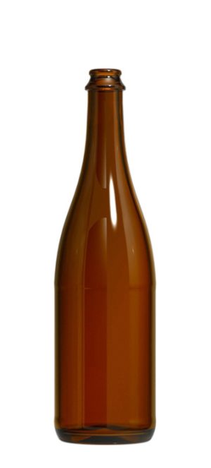 750ml crown finish amber glass bottle