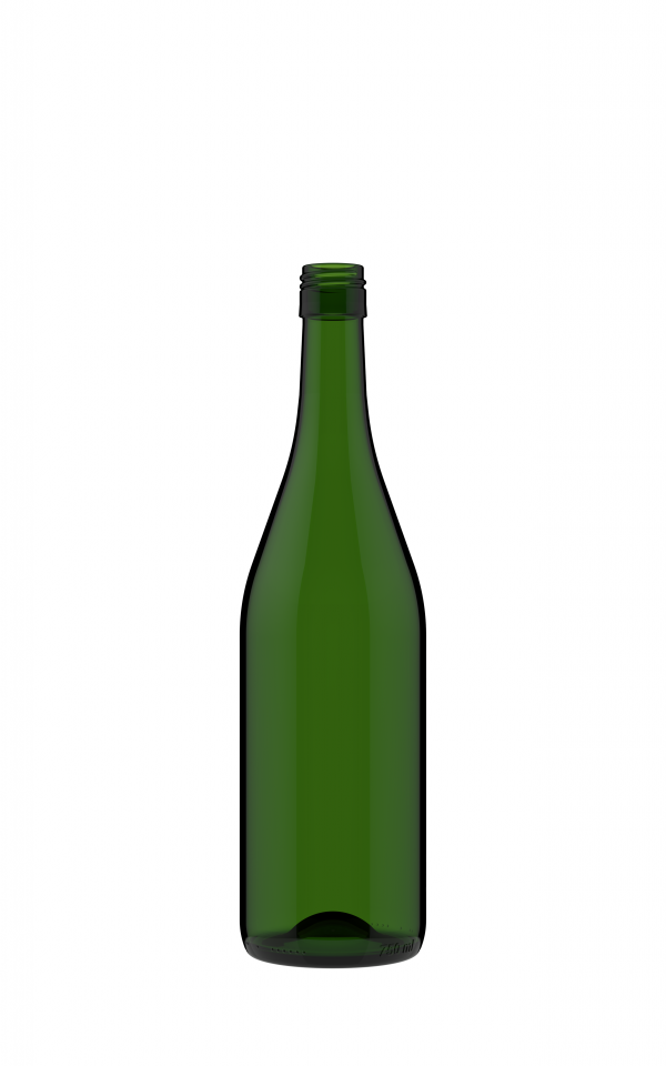 Green bottle with stelvin finish